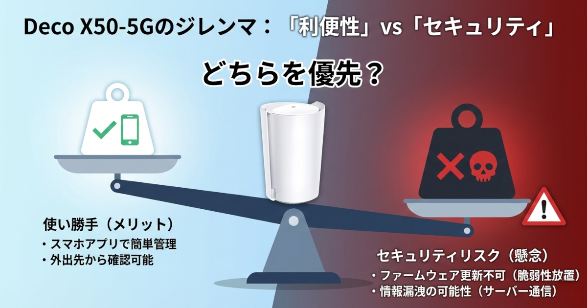 注意！Deco X50-5G の「使い勝手」と「セキュリティ」のジレンマ