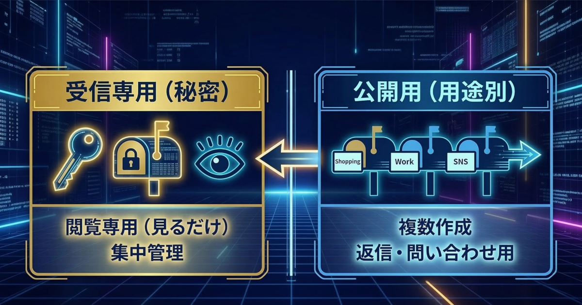 大切なメールアドレスを隠して安全に使い分ける構成