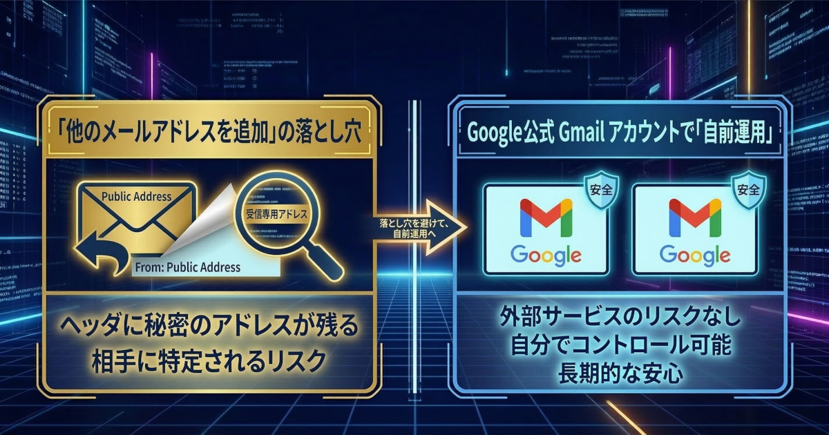 受信専用メールアドレスは見るだけにする仕組み